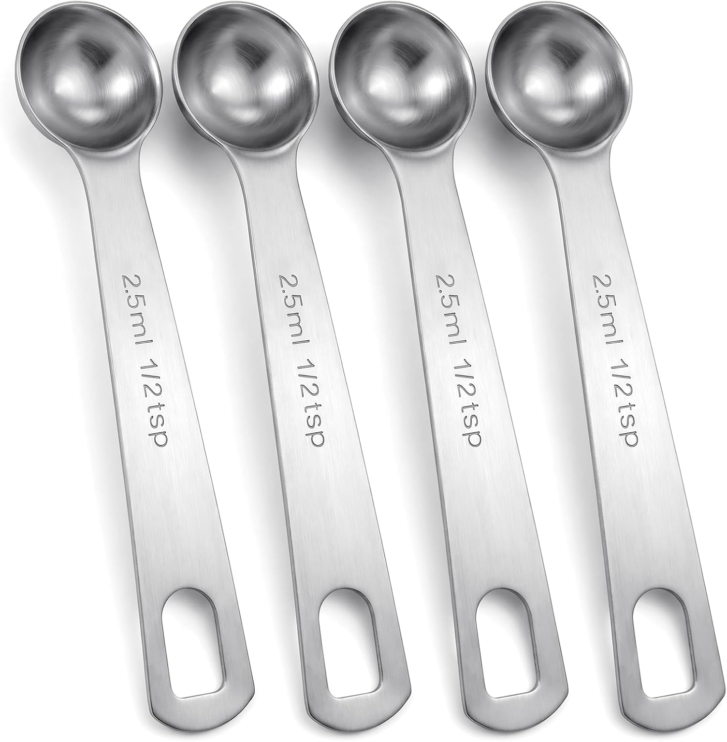 1/2 Teaspoon Measuring Spoons, 3Pcs Stainless Steel Short Design Kitchen Tools for Precise Cooking Baking Spices Measurement, 2.5ml