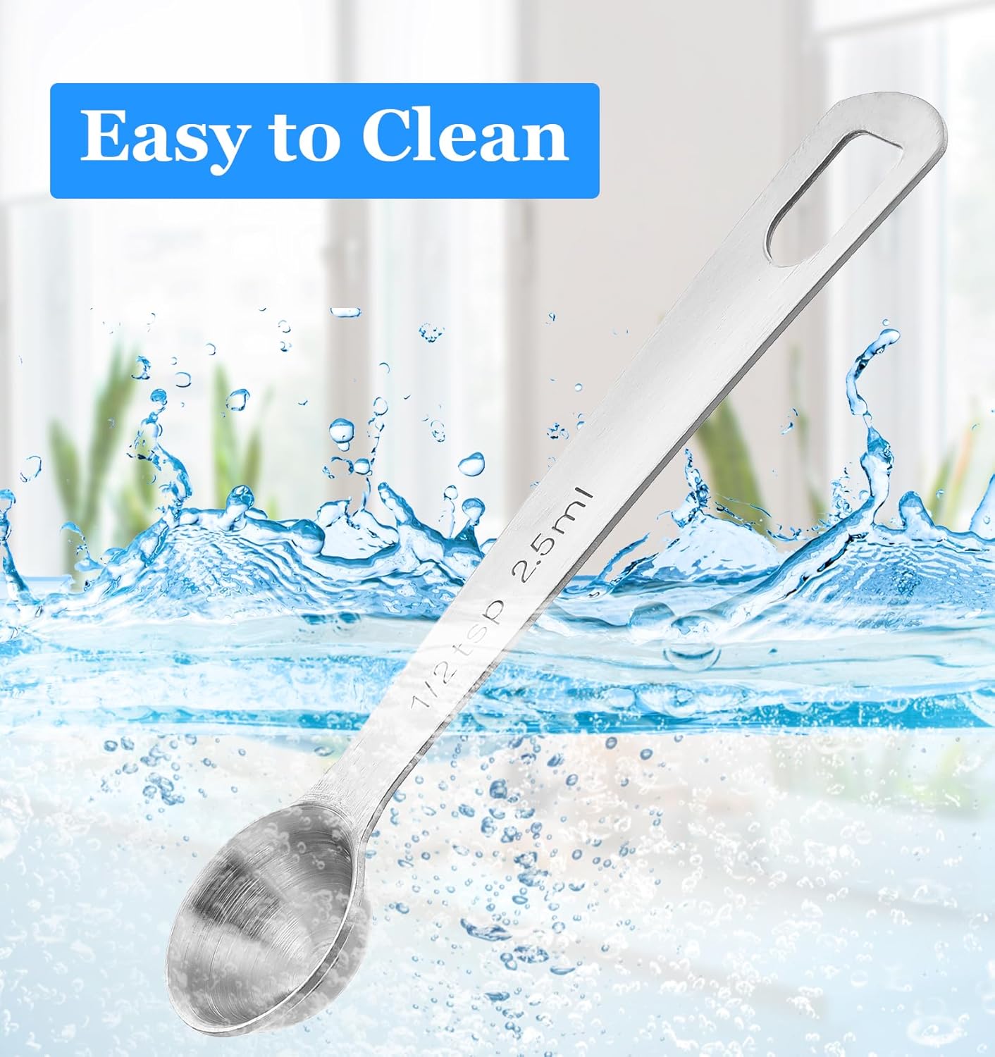 1/2 Teaspoon Measuring Spoons, 3Pcs Stainless Steel Short Design Kitchen Tools for Precise Cooking Baking Spices Measurement, 2.5ml