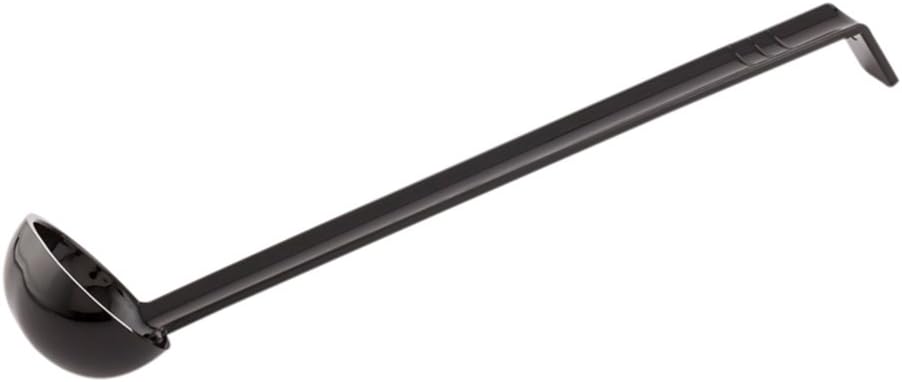 1 Ounce Serving Ladle 1 Hook Handle Portion Ladle - Dishwasher-Safe Reusable Black Plastic Gravy Ladle For Stirring Pouring And Serving
