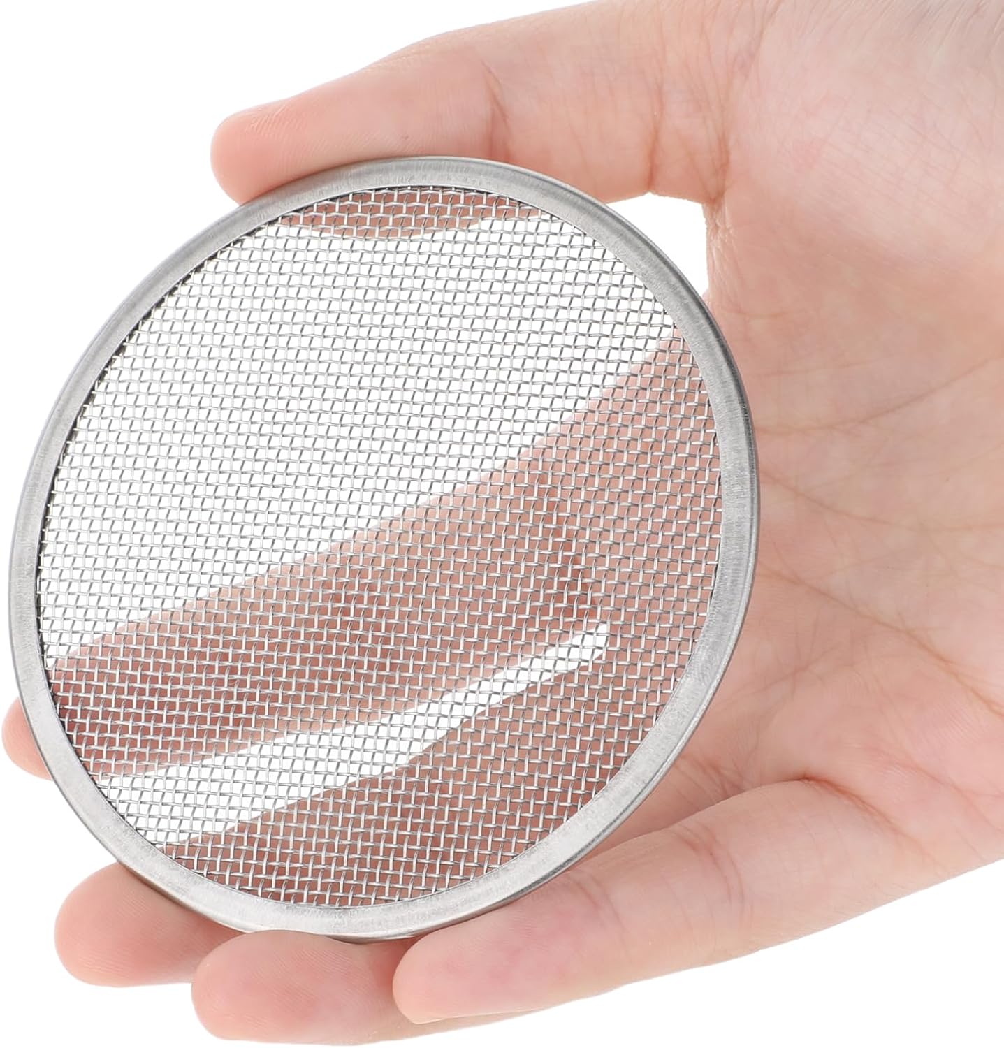 10 Pack Stainless Steel Screen Filter Strainer Lid for 86mm Wide Mouth Mason Jar, Sprouting Lids, Mason Jar Sprouting Lids, Regular Mouth Mesh Bean Sprout Sieve Lids for Bean, Alfalfa, Broccoli