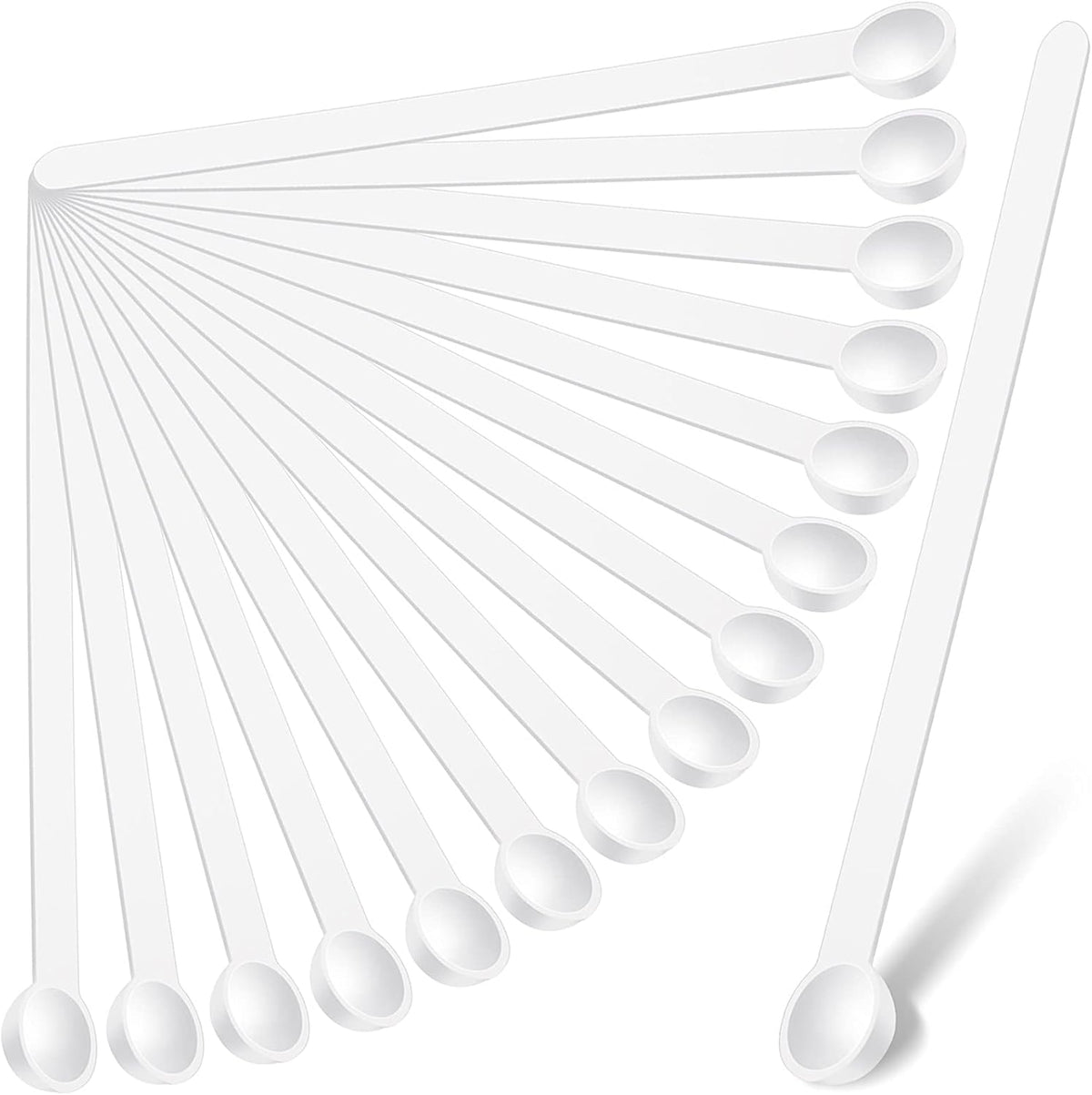1/32 Teaspoon Micro Scoops 150 Milligram Mini Measuring Spoons Tiny Little Plastic Scoop for Measuring Cosmetics, Powders, Glitter and Seasoning(White, 16 Pieces)