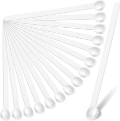1/32 Teaspoon Micro Scoops 150 Milligram Mini Measuring Spoons Tiny Little Plastic Scoop for Measuring Cosmetics, Powders, Glitter and Seasoning(White, 16 Pieces)