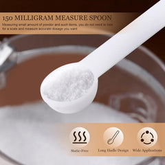 1/32 Teaspoon Micro Scoops 150 Milligram Mini Measuring Spoons Tiny Little Plastic Scoop for Measuring Cosmetics, Powders, Glitter and Seasoning(White, 16 Pieces)