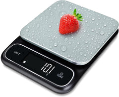 0.1g Digital Kitchen Food Scale in Grams & Ounces - 11lb, for Cooking, Baking, Weight Loss - Square
