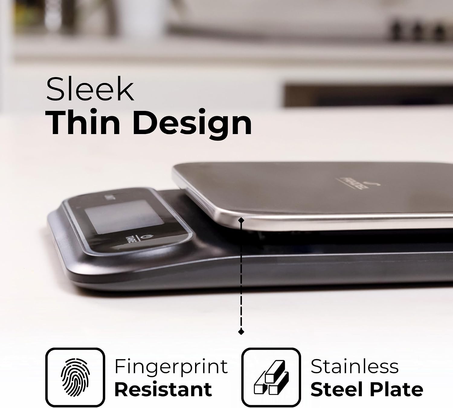 0.1g Digital Kitchen Food Scale in Grams & Ounces - 11lb, for Cooking, Baking, Weight Loss - Square