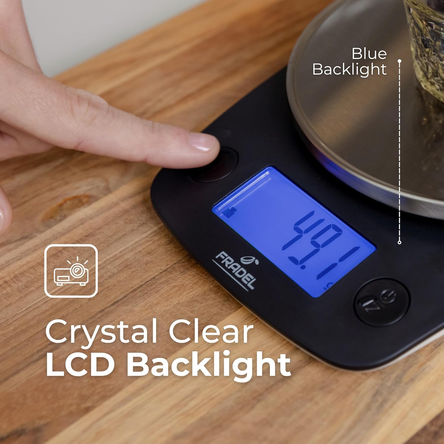 0.1g Digital Kitchen Food Scale in Grams & Ounces - 11lb, for Cooking, Baking, Weight Loss - Square