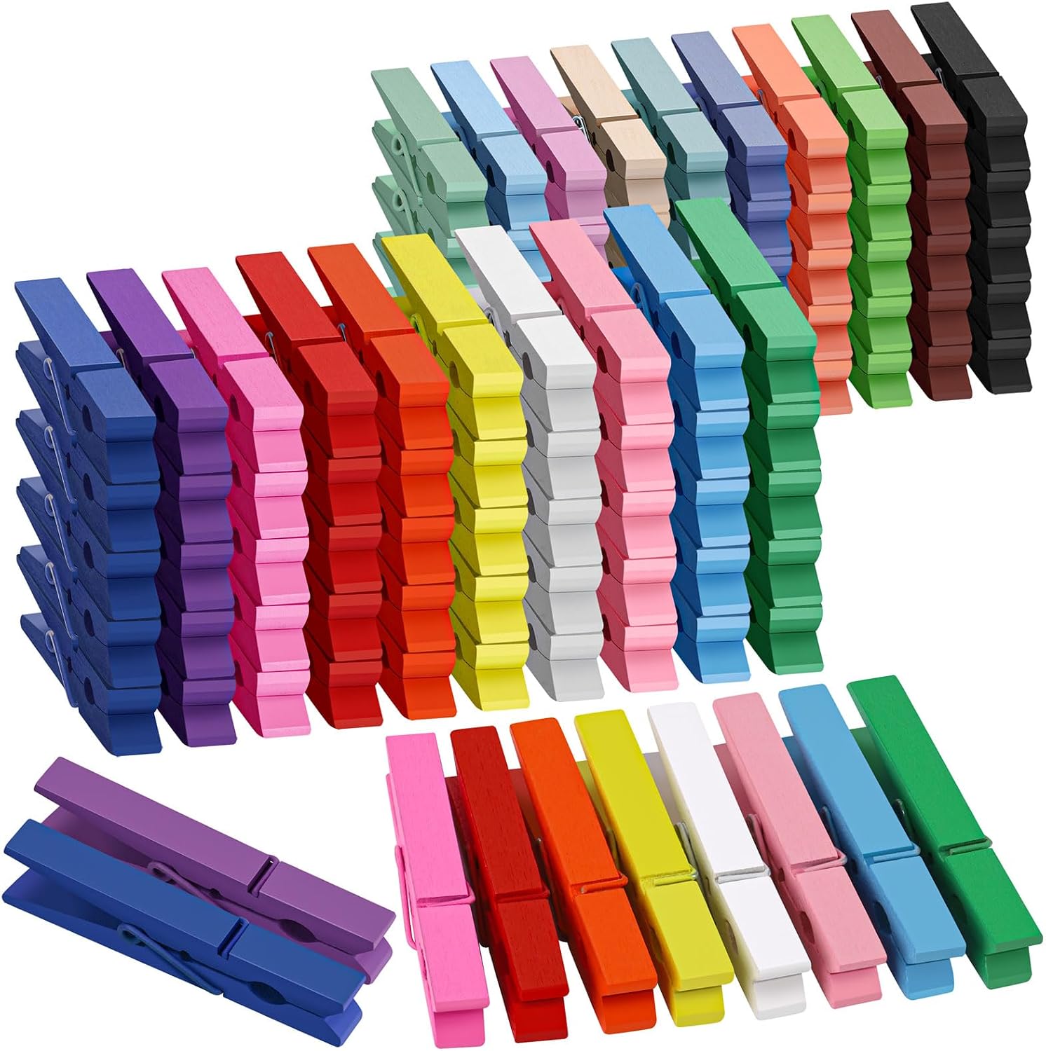 100pcs Clothes Pins Wooden Clothespins 3inch Heavy Duty Wood Clips for Hanging Clothes Pictures Outdoor