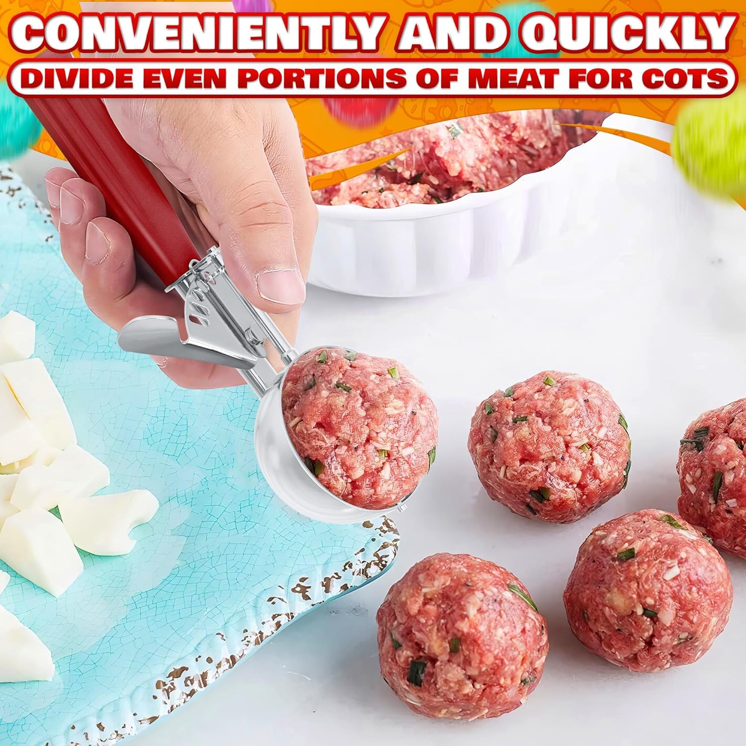 1 Oz Ice Cream Scoop with Trigger #30, Stainless Steel Portion Scoop | One Ounce Disher for Gelato, Sorbet, Baking Cookie Dough, and Meatballs - Rust Resistant, Easy to Clean for Daily Food Prep