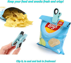 12 Pack Chip Clips Bag Clip, Magnetic Food Clip for Chips, Bread, Snacks, Kitchen, Refrigerator, Clothes Pins Multicolor