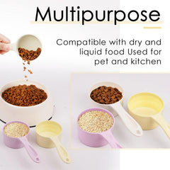 1 Cup Dog Food Scoop for Container Melamine Measuring Scoop for Dogs Cats Birds and Rabbits Pet Food Feeding Scoop Dishwasher Safe - White