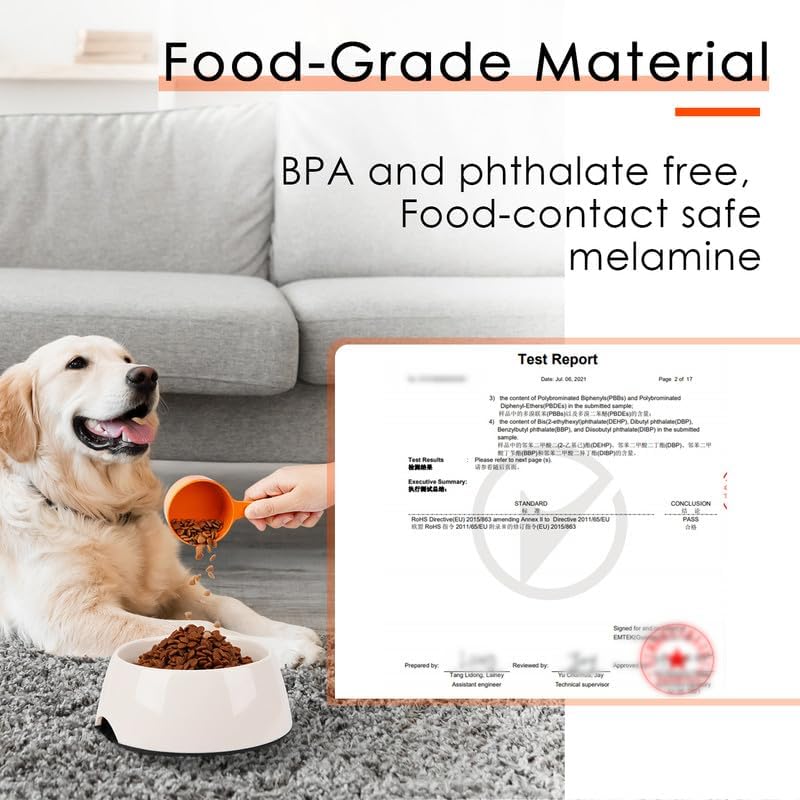 1 Cup Dog Food Scoop for Container Melamine Measuring Scoop for Dogs Cats Birds and Rabbits Pet Food Feeding Scoop Dishwasher Safe - White
