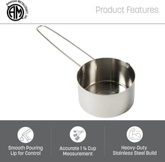 . American Metalcraft MCL125 Stainless Steel Measuring Cup, 1 1/4-Cup