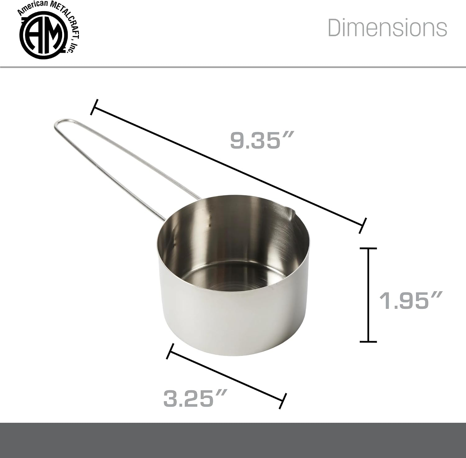 . American Metalcraft MCL125 Stainless Steel Measuring Cup, 1 1/4-Cup