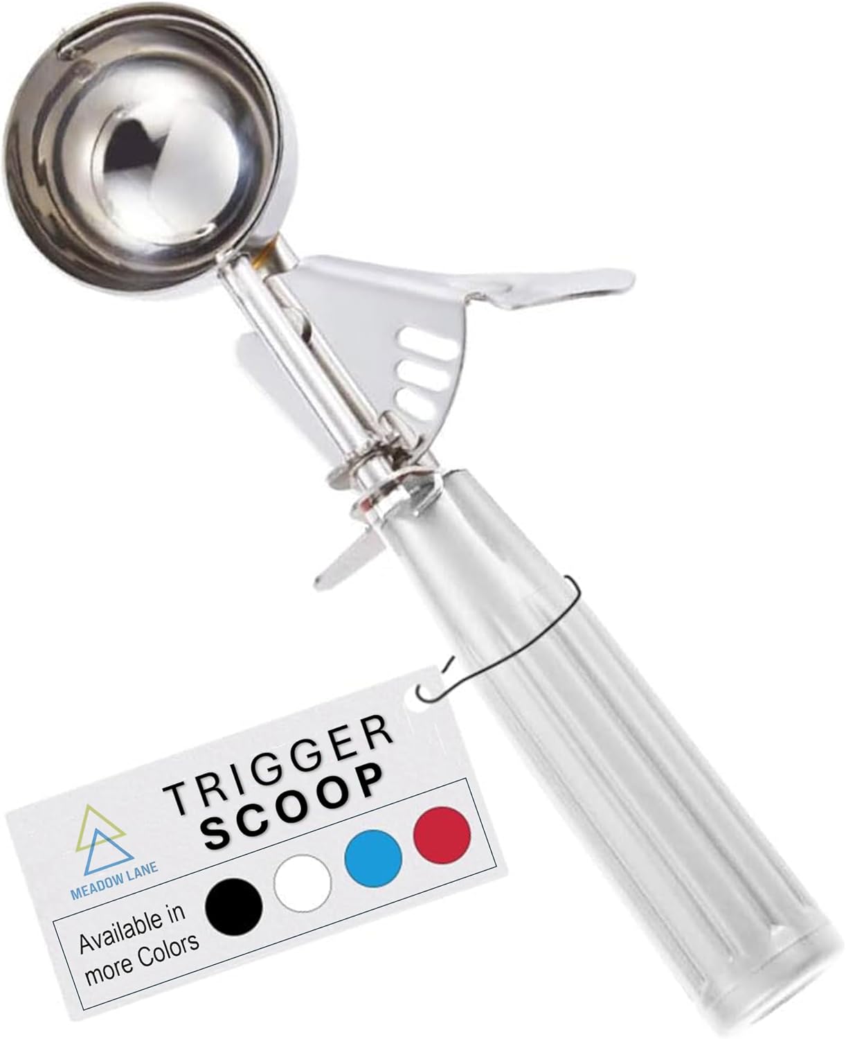#24 Ice Cream Disher Scoop, Stainless Steel, Black/Gray, 2-Pack | Stainless steel 2.7 Tbsp scoop has a reinforced trigger and non-slip handle; dishwasher-safe for ice cream, dough and more.