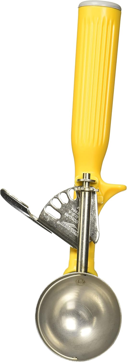 1-5/8 oz Stainless Steel Disher - Size 20,Yellow