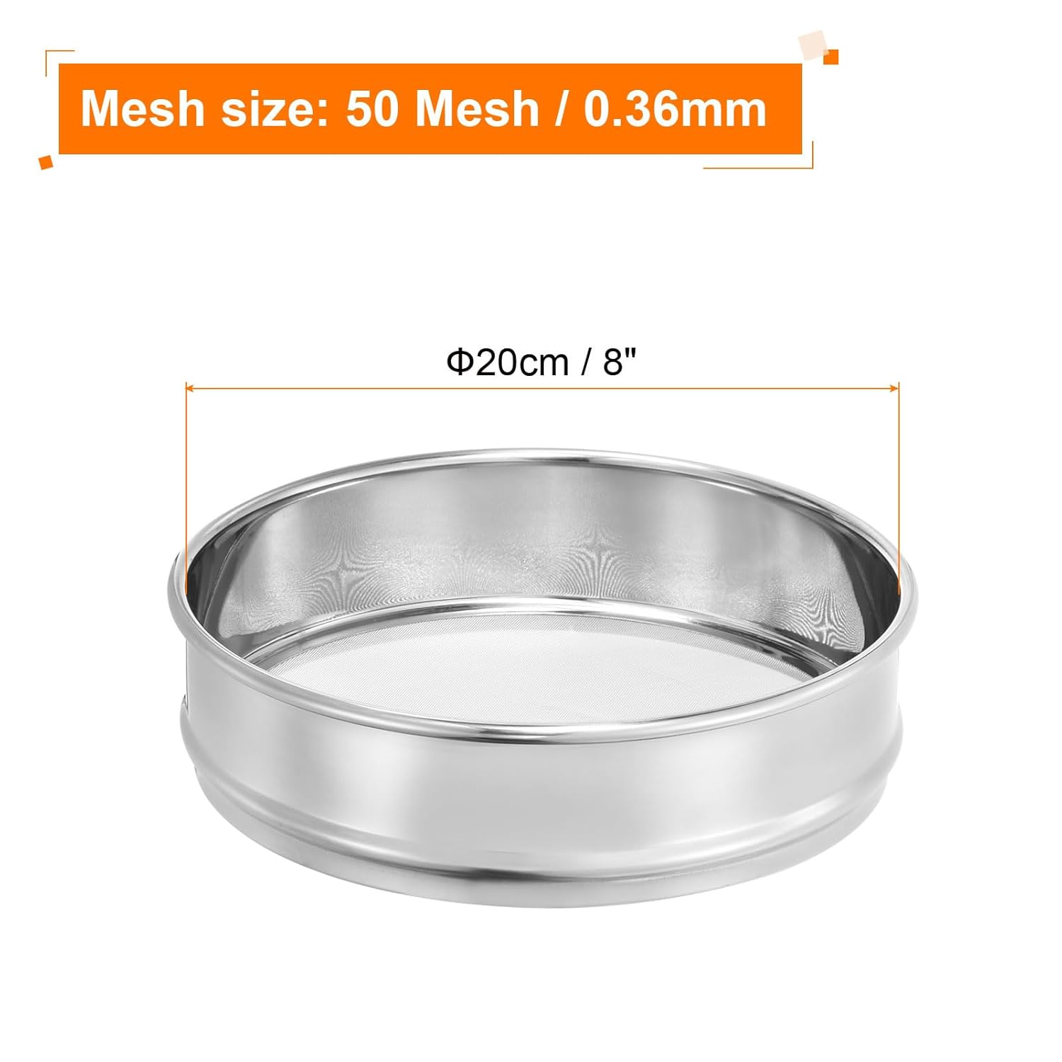 10 Mesh Lab Sieve, 8" Diameter Test Sieve 304 Stainless Steel Wire Cloth (2mm) for Industrial Laboratory - Colors A