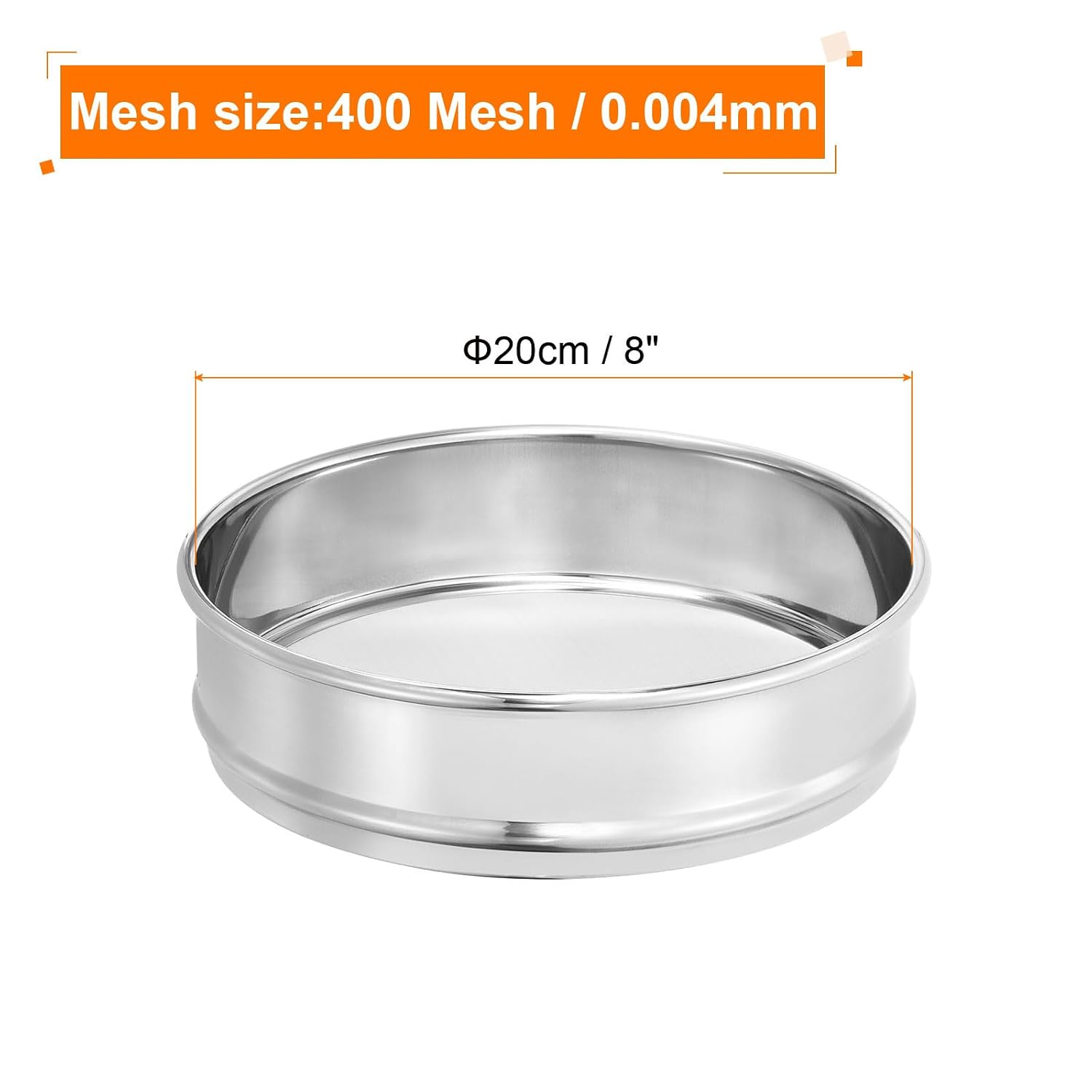 10 Mesh Lab Sieve, 8" Diameter Test Sieve 304 Stainless Steel Wire Cloth (2mm) for Industrial Laboratory - Colors A