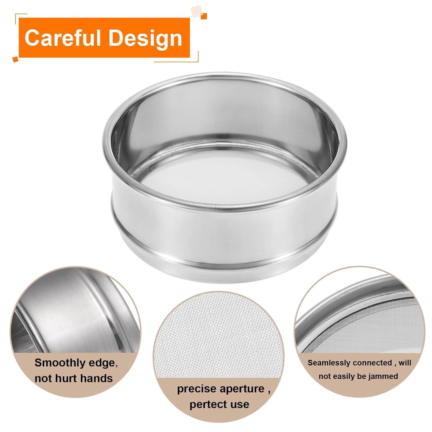 150 Mesh Lab Sieve, 4" Diameter Test Sieve 304 Stainless Steel Wire Cloth (0.1mm) for Industrial Laboratory