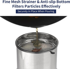 1.2L Bacon Grease Container with Fine Mesh Strainer | Non-Slip Silicone Base, Fine Mesh Filter, Non-Slip, Cooking Oil Keeper, Fat Storage Holder for Kitchen Use
