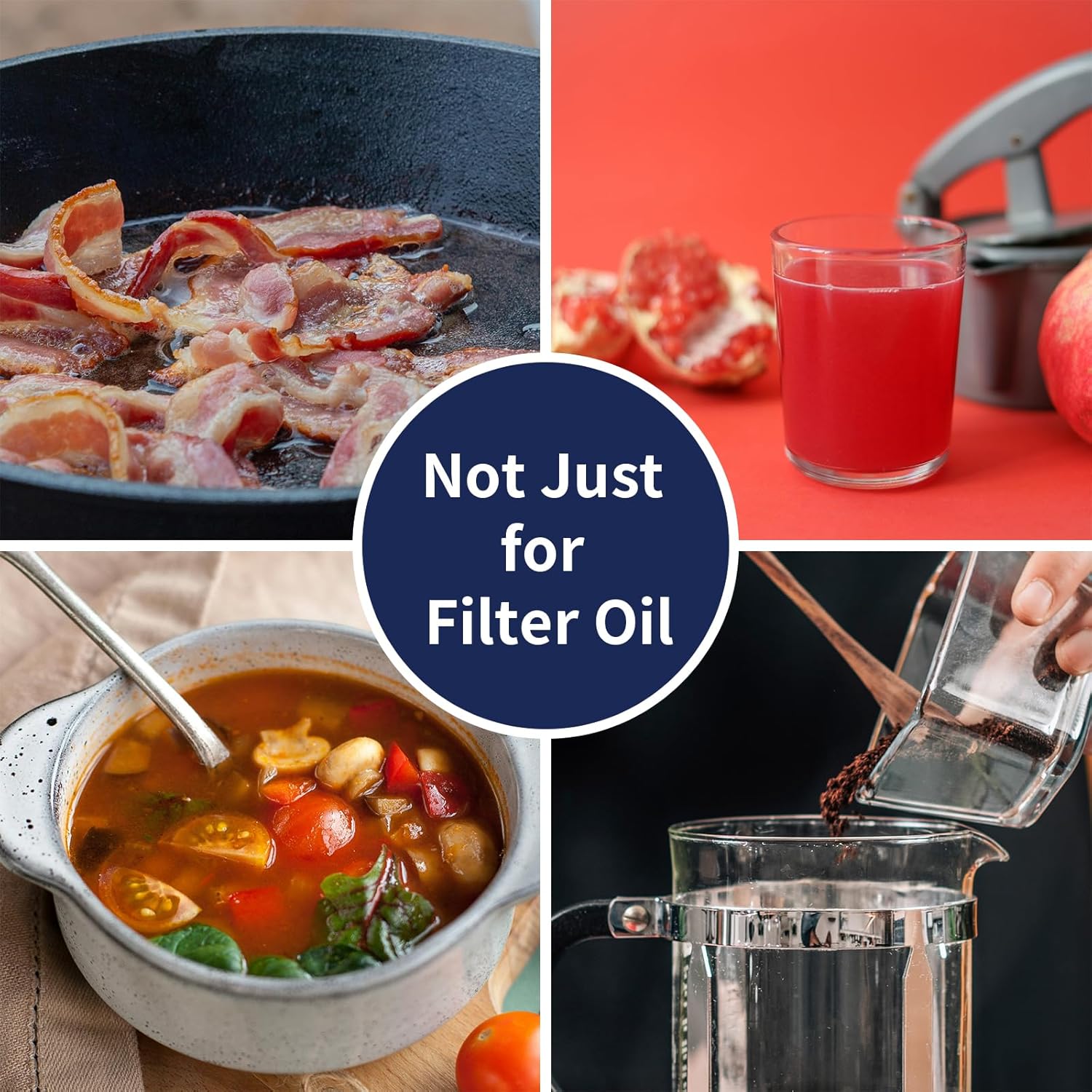 1.2L Bacon Grease Container with Fine Mesh Strainer | Non-Slip Silicone Base, Fine Mesh Filter, Non-Slip, Cooking Oil Keeper, Fat Storage Holder for Kitchen Use