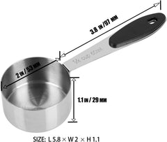 1/4 Cup Magnetic Grips Stainless Steel Measuring Cup -1PCS