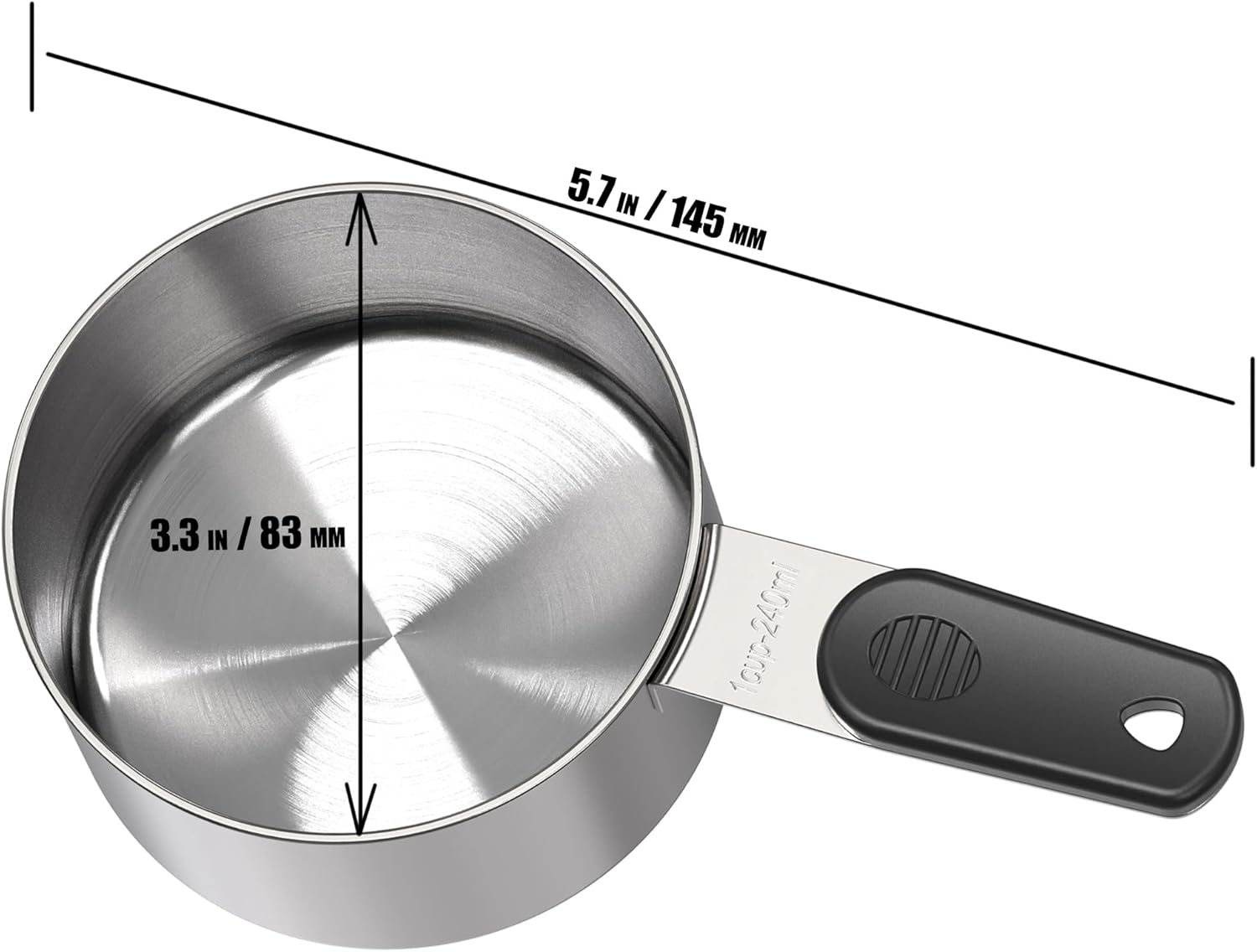 1/4 Cup Magnetic Grips Stainless Steel Measuring Cup -1PCS