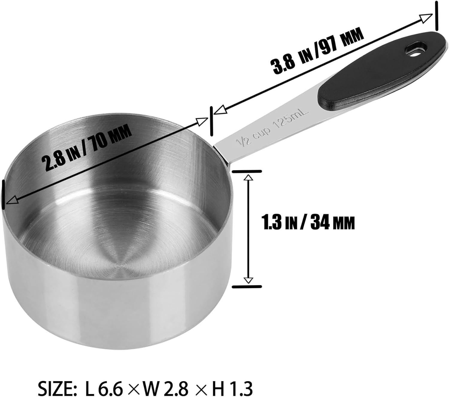 1/4 Cup Magnetic Grips Stainless Steel Measuring Cup -1PCS