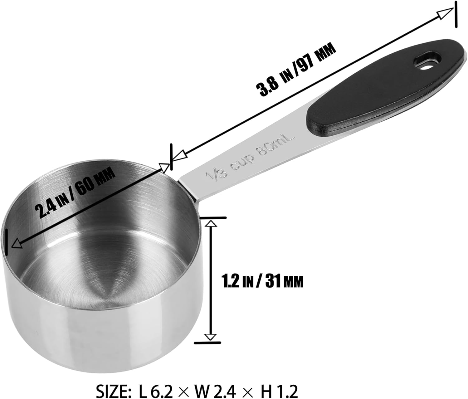1/4 Cup Magnetic Grips Stainless Steel Measuring Cup -1PCS