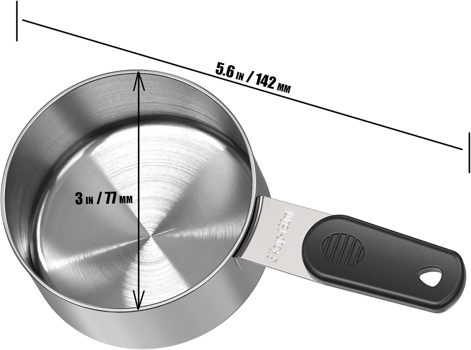1/4 Cup Magnetic Grips Stainless Steel Measuring Cup -1PCS