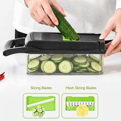 15 in 1 Vegetable Chopper, Food Veggie Chopper, Onion and Vegetable Slicer with Container, Dicer, Kitchen Gadget and Essential