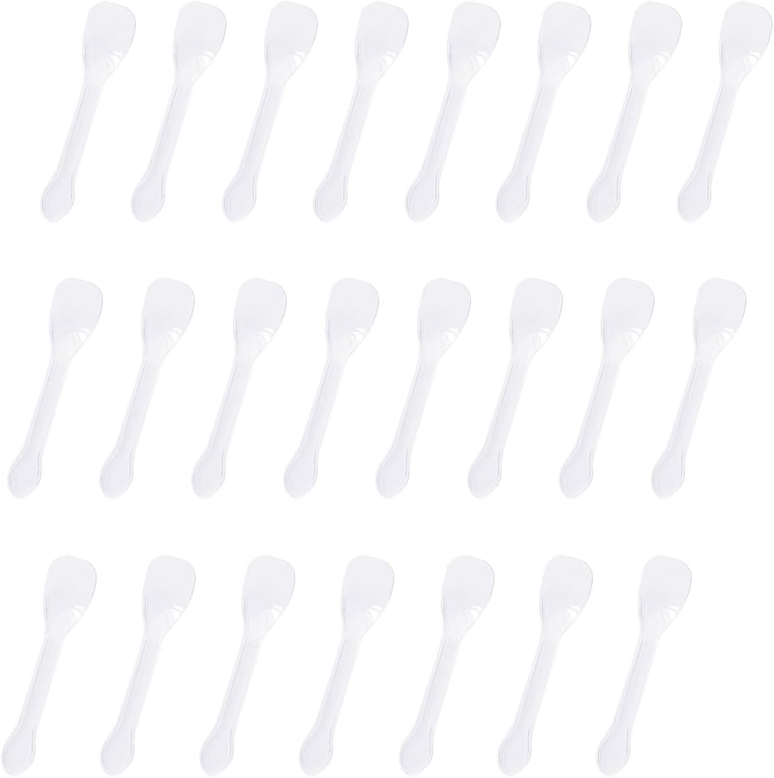 100pcs Individually Wrapped Mini Plastic Spoons, Restaurant-Grade Clear Tasting Spoons for Ice Cream, Yogurt, Sampling