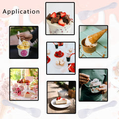 100pcs Individually Wrapped Mini Plastic Spoons, Restaurant-Grade Clear Tasting Spoons for Ice Cream, Yogurt, Sampling