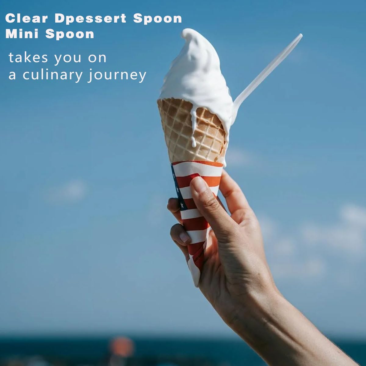 100pcs Individually Wrapped Mini Plastic Spoons, Restaurant-Grade Clear Tasting Spoons for Ice Cream, Yogurt, Sampling