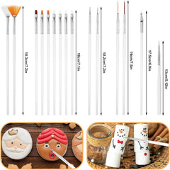 15 PCS Cake Decorating Brushes, Safe Basting Brush Cake Pastry Brushes Food Paint Brush Kit Fondant Tools Multifunctional Decorative Baking Supplies for Cakes Decorating, Pastry, Cookie (White)