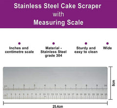 10inch Metal Cake Scraper .Stainless Steel Cake Edge Smoother for Buttercream, Cake Decorating Comb