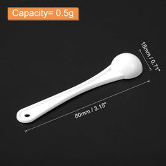 10Pcs Teaspoon Micro Scoops 0.5g Mini Powder Scoops Mini Measuring Spoons for Measuring Cosmetics Powders Coffee, White