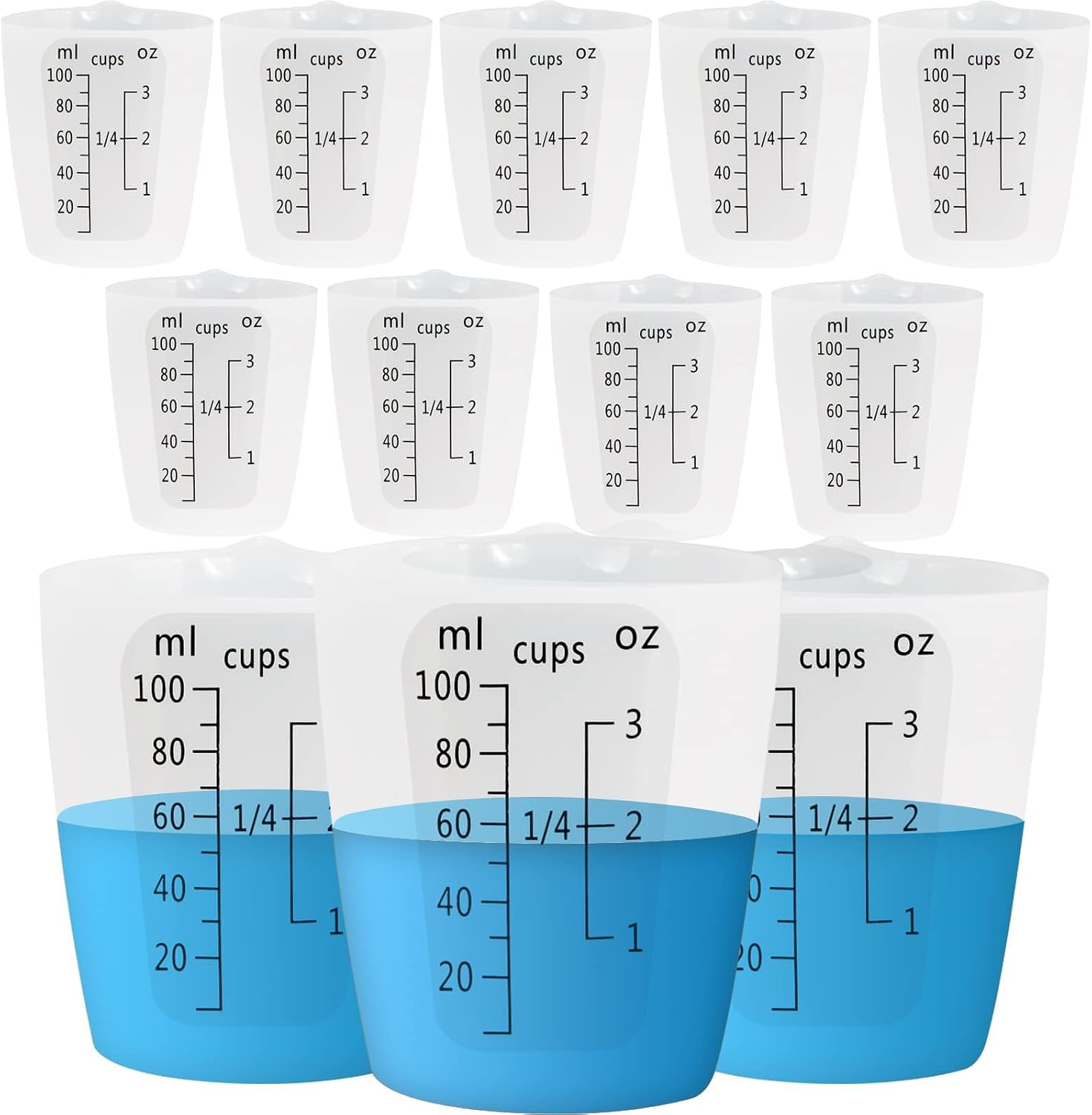 1000ML Large Silicone Measuring Cups for Resin, Easy to Read 36oz Silicone Mixing Bowl with 100ML Mixing Cup, Easy Clean Reusable Epoxy Resin Supplies with Stir Stick, Pipettes