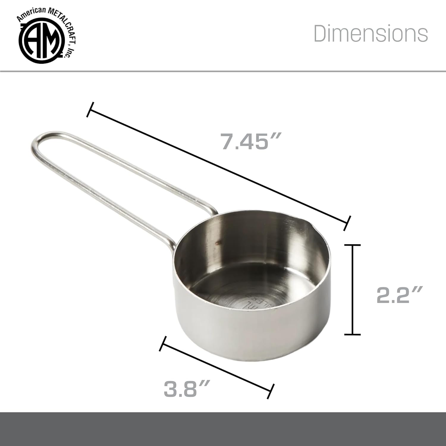 . 1 Cup Stainless Steel Measuring Cup
