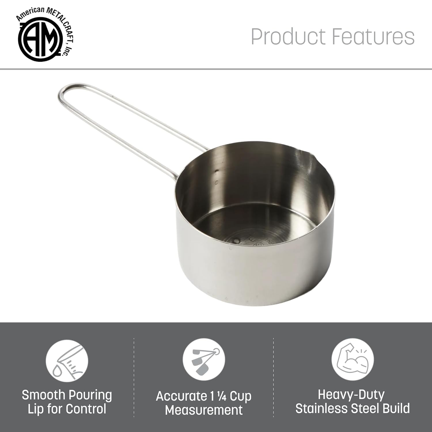 . 1 Cup Stainless Steel Measuring Cup