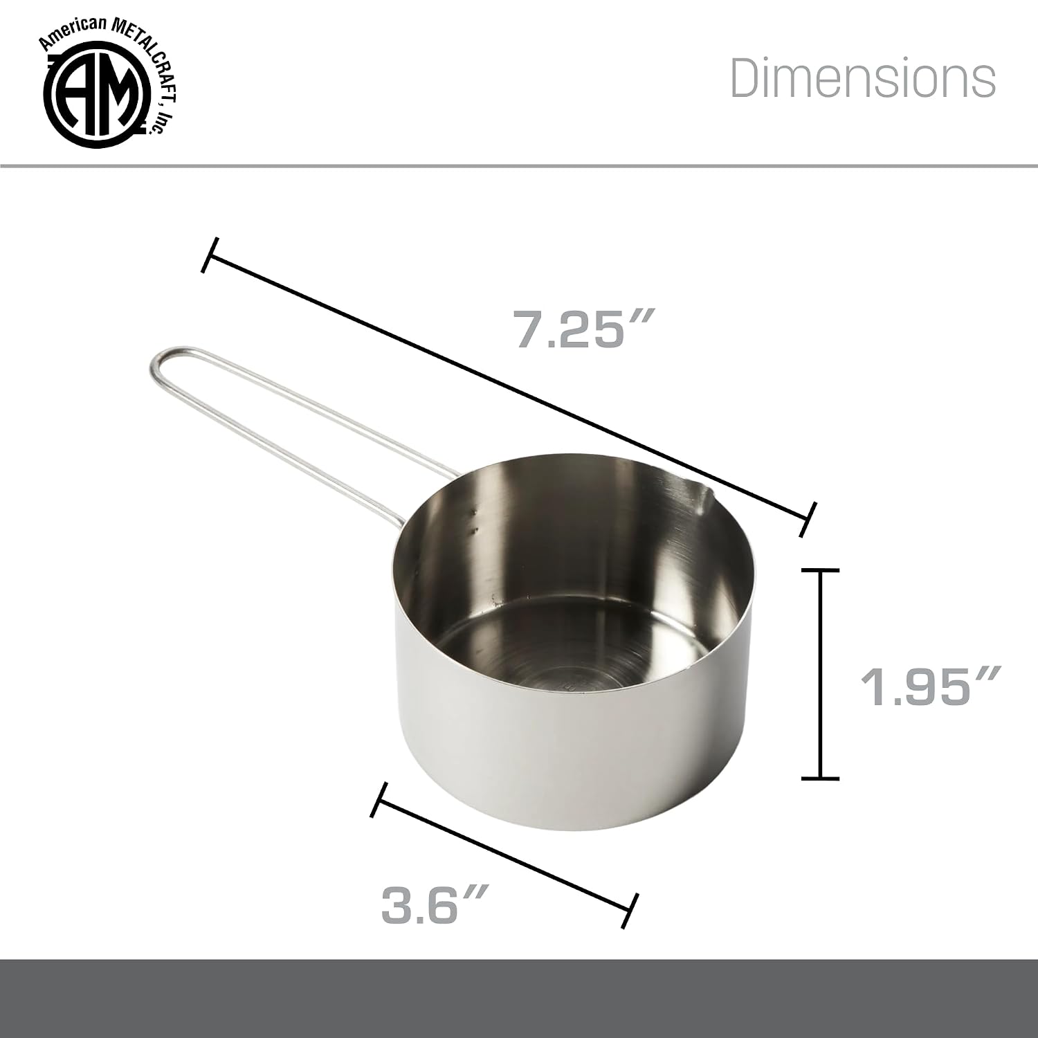 . 1 Cup Stainless Steel Measuring Cup