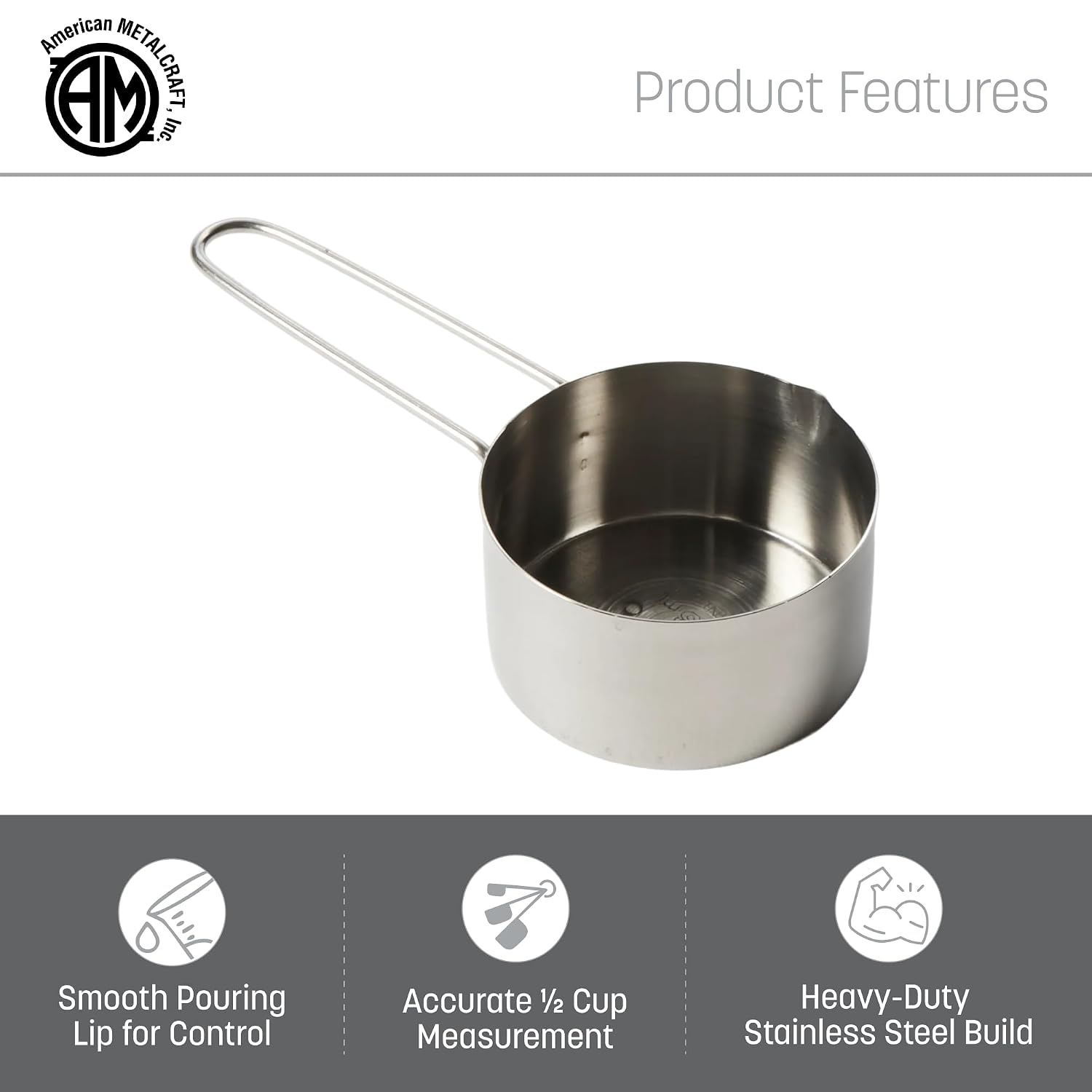 . 1 Cup Stainless Steel Measuring Cup