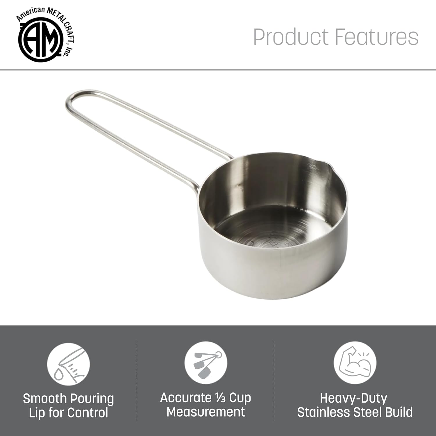 . 1 Cup Stainless Steel Measuring Cup