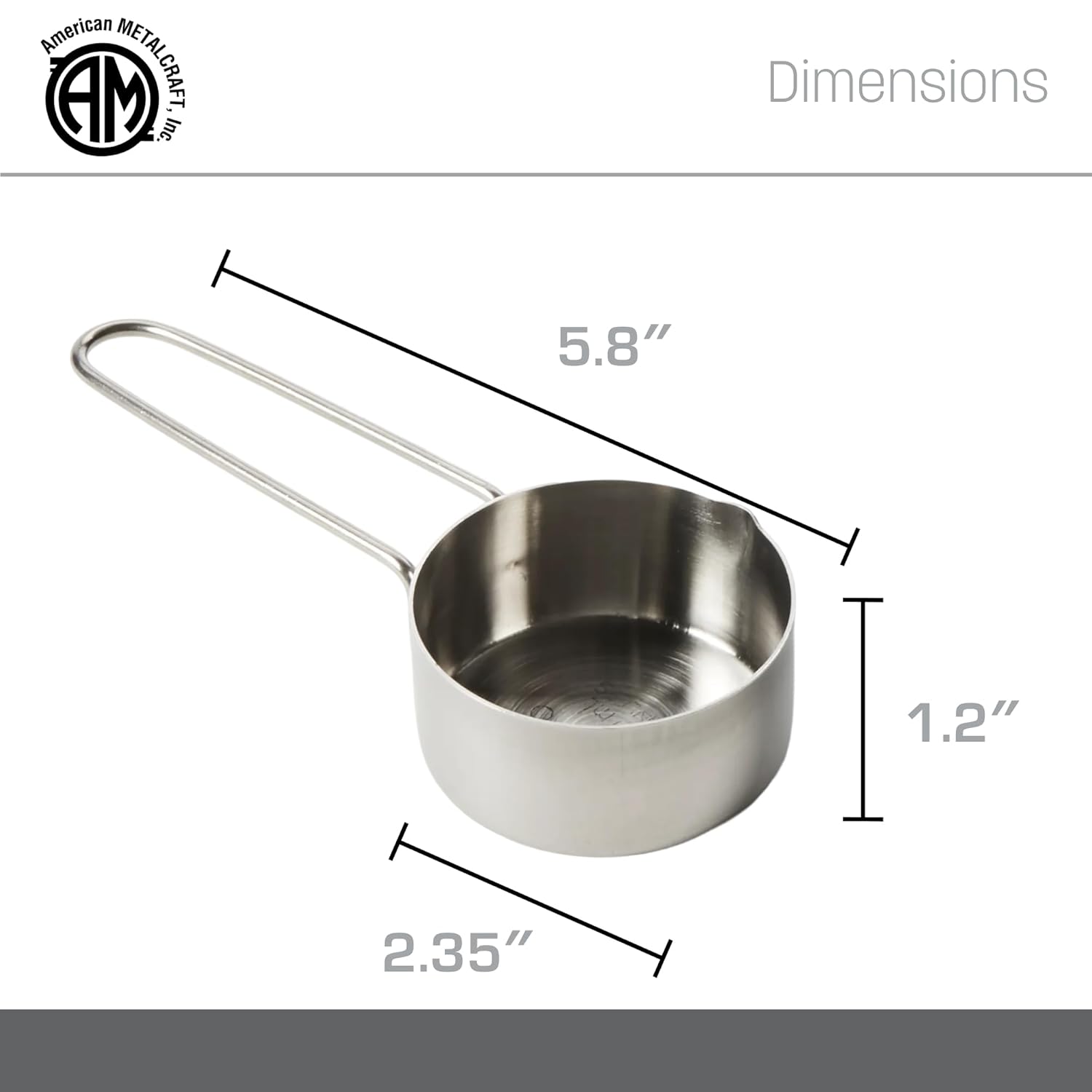 . 1 Cup Stainless Steel Measuring Cup