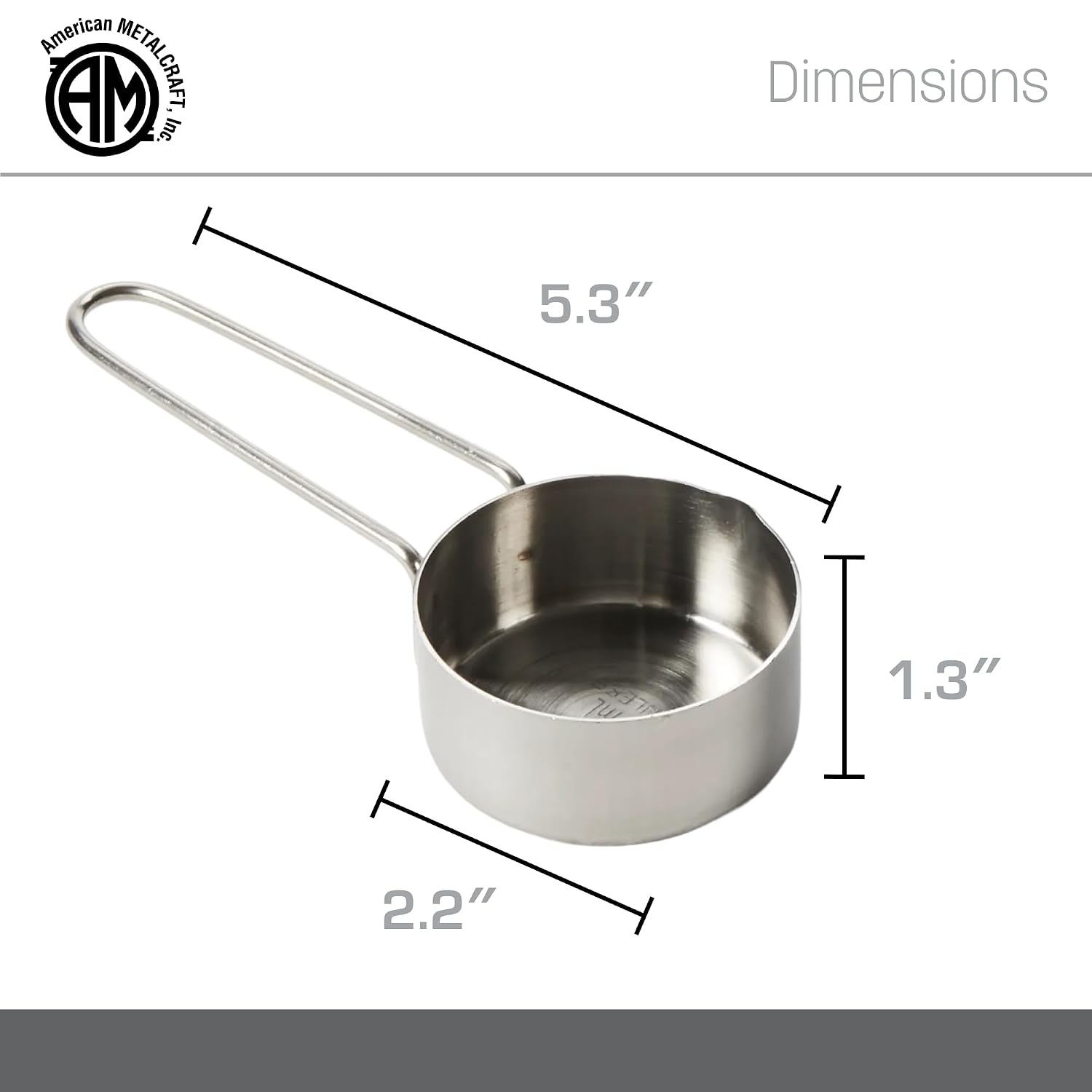 . 1 Cup Stainless Steel Measuring Cup