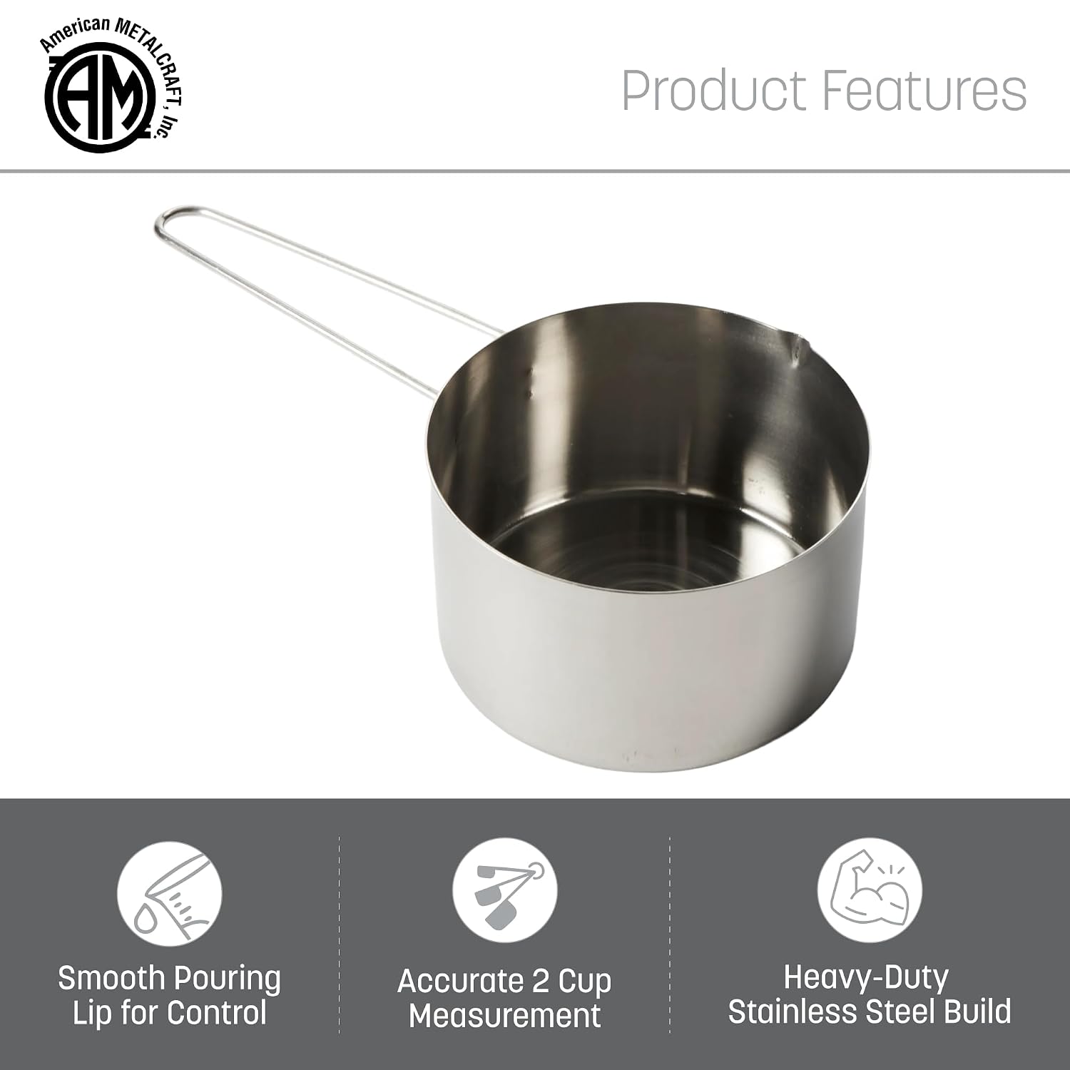 . 1 Cup Stainless Steel Measuring Cup