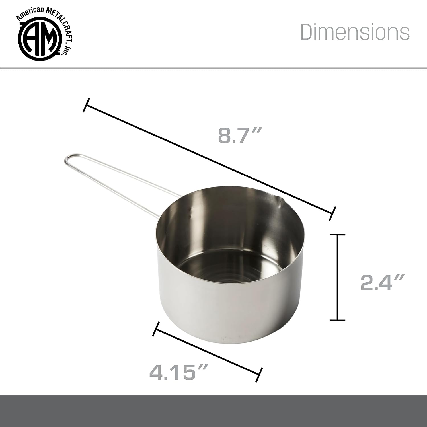 . 1 Cup Stainless Steel Measuring Cup