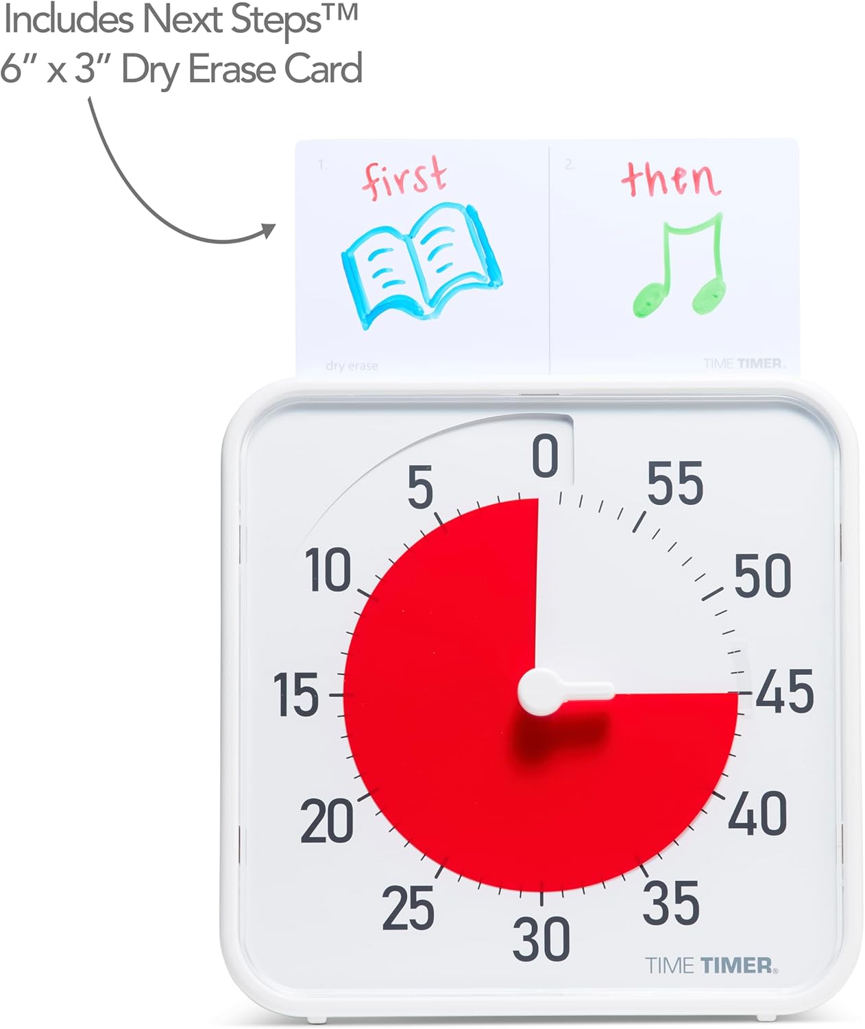 12 inch Visual Timer 60 Minute Kids Desk Countdown Clock with Dry Erase Activity Card, Also Magnetic for Classroom, Homeschooling Study Tool, Task Reminder, Home and Kitchen Timer