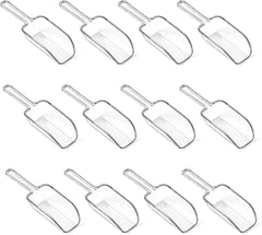 12 Pcs Mini Acrylic Plastic Kitchen Scoops 4.3" Multi Purpose Ice Scoops Acrylic Scoop for Canisters for Christmas Popcorn Food Ice Cream Dessert Canisters Jars Buffet Kitchen Bar Wedding Party