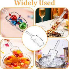 12 Pcs Mini Acrylic Plastic Kitchen Scoops 4.3" Multi Purpose Ice Scoops Acrylic Scoop for Canisters for Christmas Popcorn Food Ice Cream Dessert Canisters Jars Buffet Kitchen Bar Wedding Party