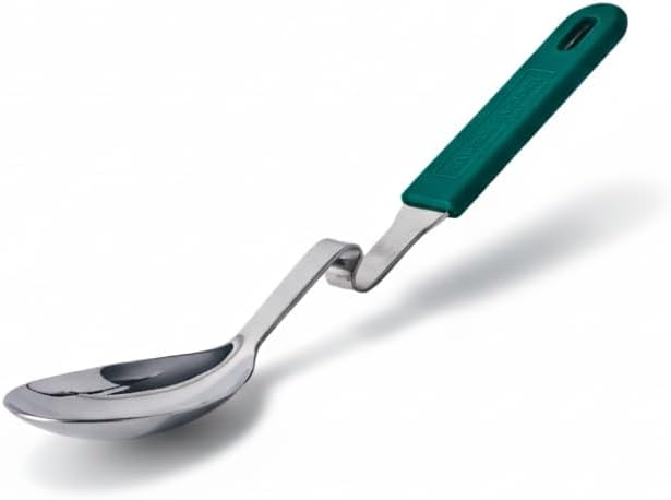 + Lori Greiner No Mess Stainless Steel Soup Ladle with Silicone Handle - Metal Soup Ladle with No Mess Design That Hooks on Side of Any Pot - Cranberry